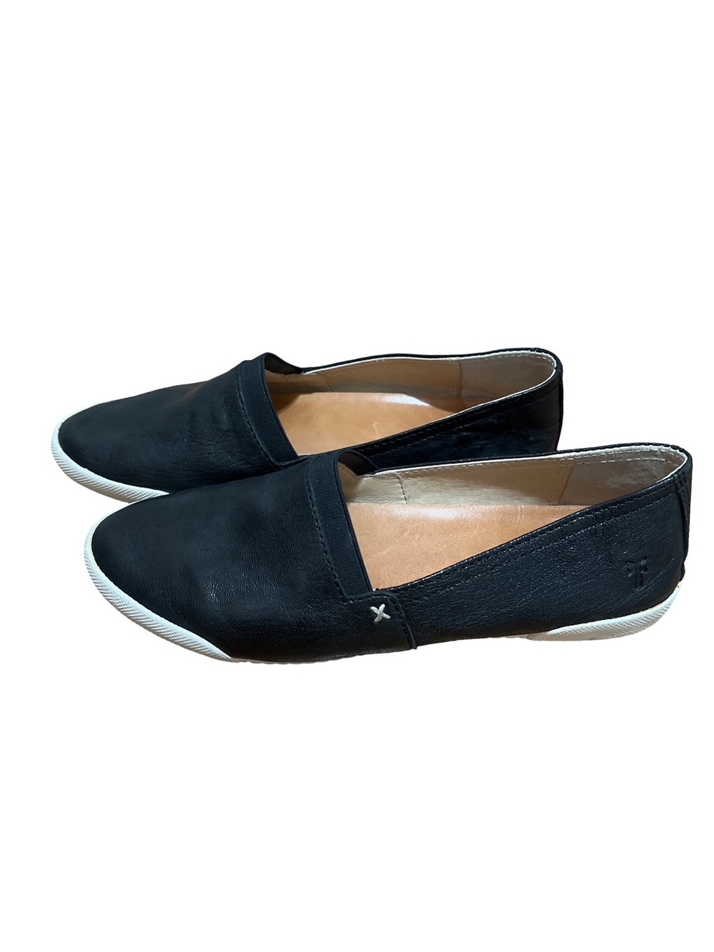 FRYE Women's 6.5 Black Leather Slip On Sneakers Casual Comfort Shoes